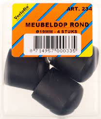 MEUBELDOP ZWART 19MM 4 ZB VERLOFIX