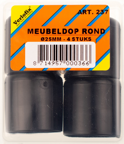 MEUBELDOP ZWART 25MM 4 ZB VERLOFIX