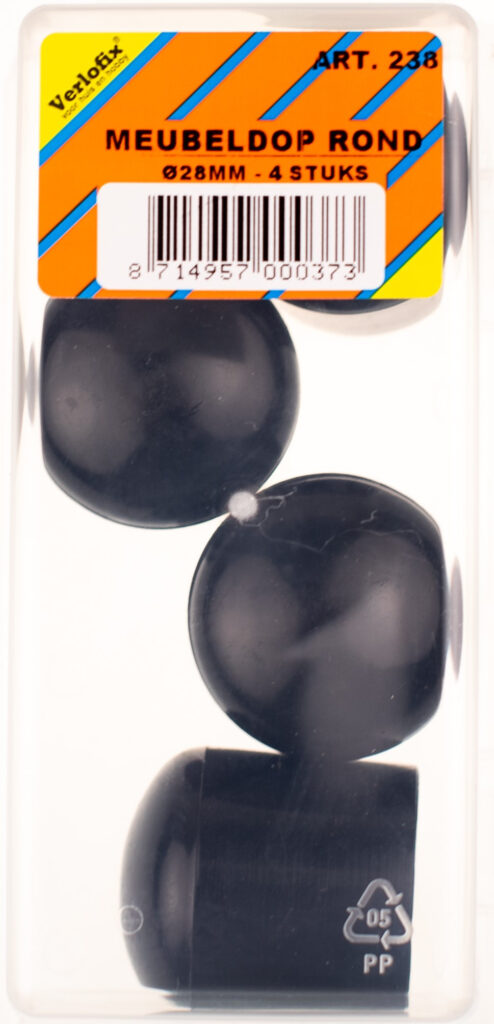 MEUBELDOP ZWART 28MM 4 ZB VERLIFOX