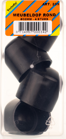 MEUBELDOP ZWART 32MM 4 ZB VERLOFIX