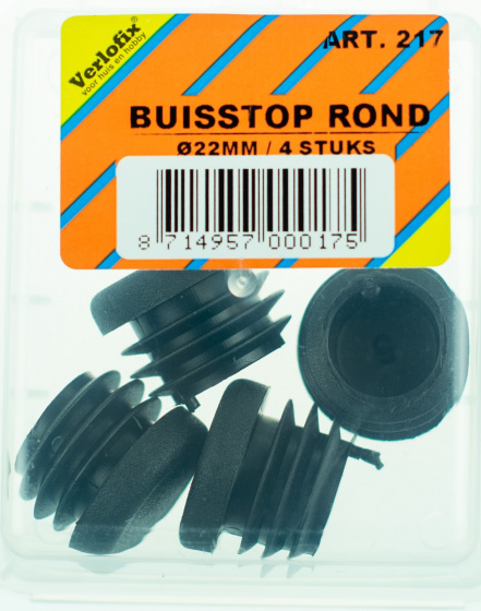 BUISSTOP ZWART 22MM 4 ZB VERLOFIX
