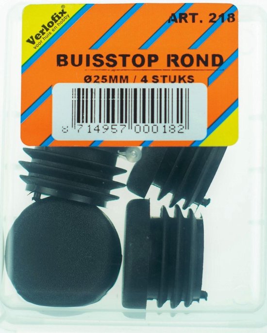 BUISSTOP ZWART 25MM 4 ZB VERLOFIX