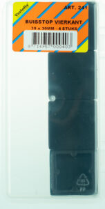 BUISSTOP ZWART 30X30MM 4 ZB VERLOFIX