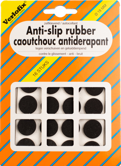 ANTI-SLIP RUBBER ZWART 18MM 16ZB
