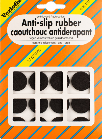 ANTI-SLIP RUBBER 22MM ZWART 12 ZB