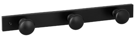 KAPSTOK ROME ZWART MAT 3 HAKEN