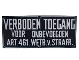 BORD PLAST.VERB.TOEGANG ONBEV.