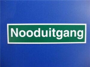 BORD GROEN NOODUITGANG KUNSTSTOF