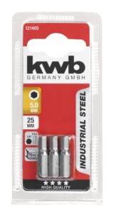BITS 5.0MM ZESKANT 25MM 3 KWB 121405