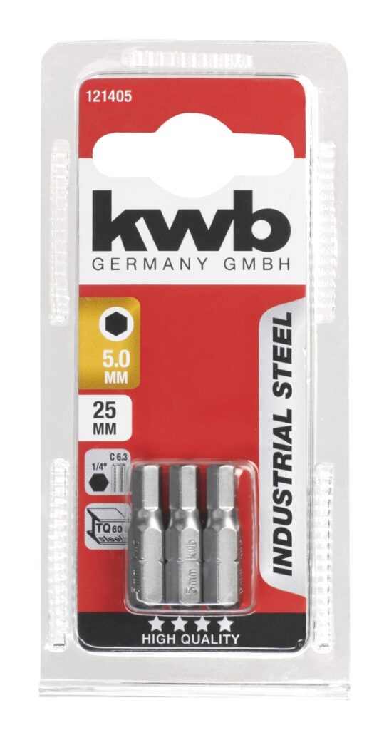BITS 5.0MM ZESKANT 25MM 3 KWB 121405
