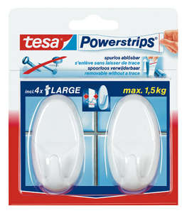 POWER/KLEEFHAAK OVAAL WIT 58013 TESA