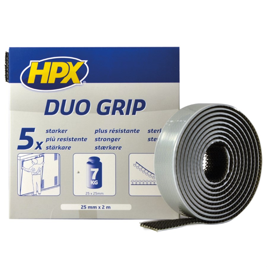 DUO GRIP KLIKBAND ZWART 25MM 12M HPX