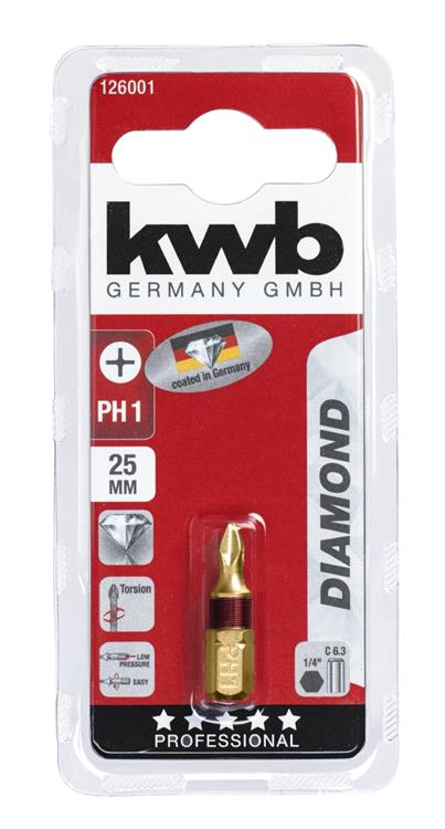 BITS PH1 25MM DIAMOND 126001 KWB