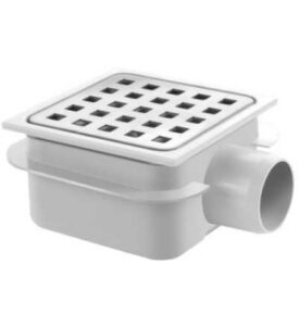 VLOERPUT ABS 10X10CM 613 RVS ZIJ-UITL