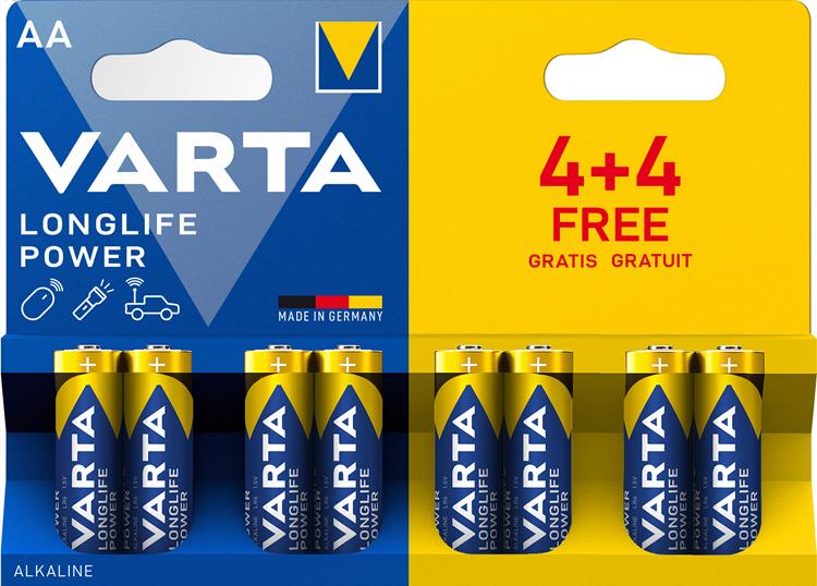 BATTERIJ VARTA 4906 AA LONGLIFE ZB4+4