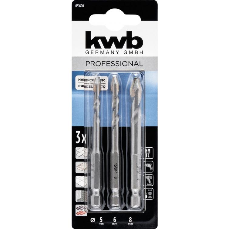 HARD KERAMIEKBORENSET 3 DELIG KWB