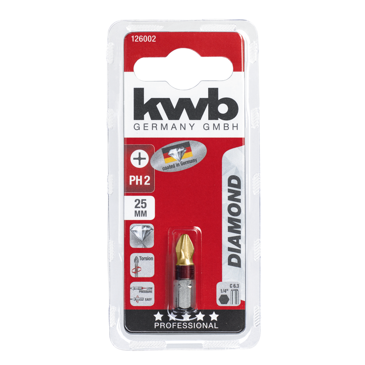 BITS PH2 25MM DIAMOND KWB 126002