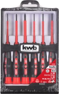 VDE SCHROEVENDR.SET 6DLG KWB PRECISIE