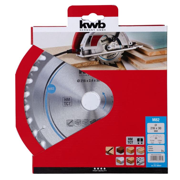 CIRKELZAAGBLAD 216X30 82T KWB 588257