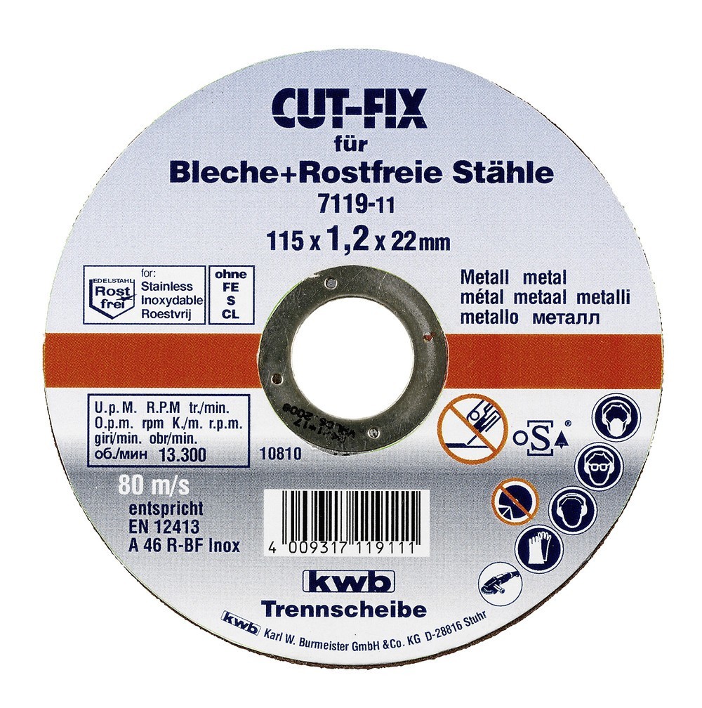 DOORSLIJPSCHIJF 115X1.0MM KWB 711711