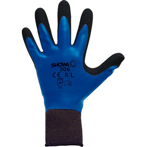 WERKHANDSCH.SHOWA 306 8/L BLAUW/ZWART