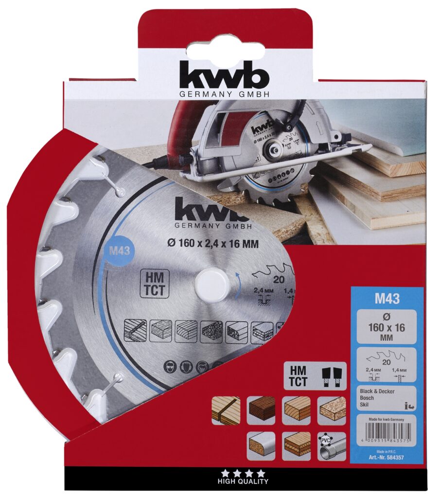 CIRKELZAAGBLAD 160X16MM 20T KWB