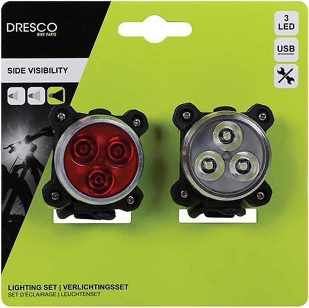 FIETSVERLICHTINGSSET OPLAADB. 3 LEDS