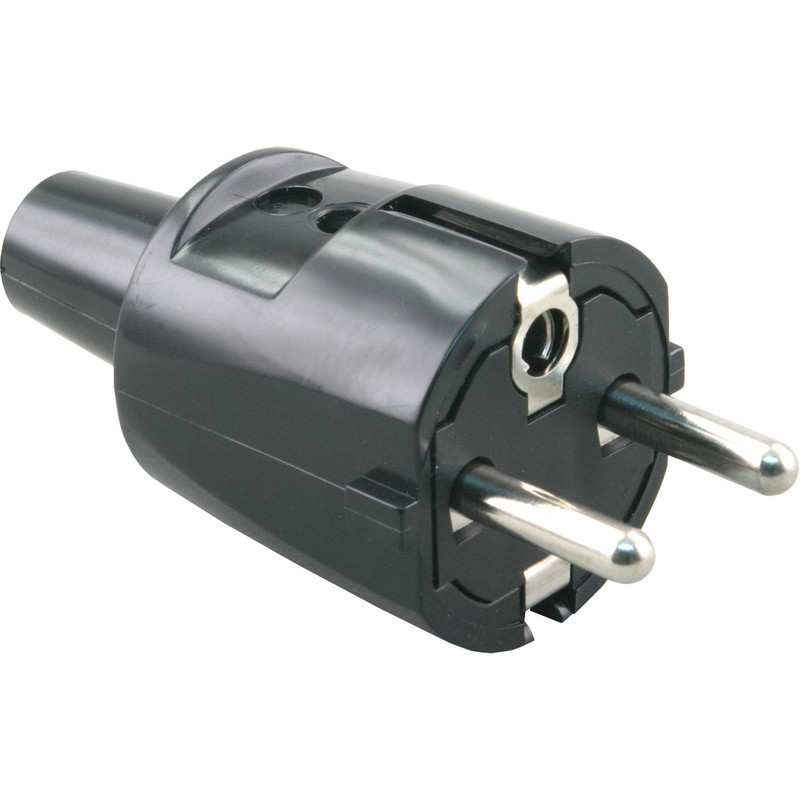 STEKKER RA PVC 10/16A ZWART