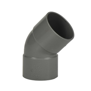 PVC BOCHT 2XLM 45GR  32MM GRIJ