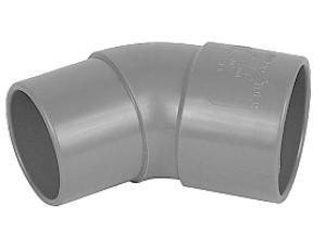 PVC BOCHT M/VJ 45GR 100MM GRIJ