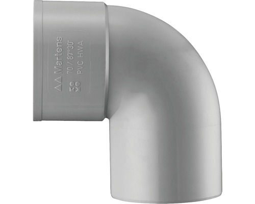 PVC BOCHT M/SP 87GR  80MM GRIJ