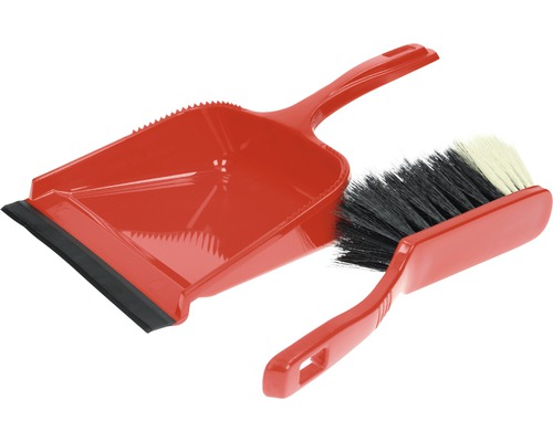 HANDVEGER+STOFBLIK KUNSTSTOF ROOD