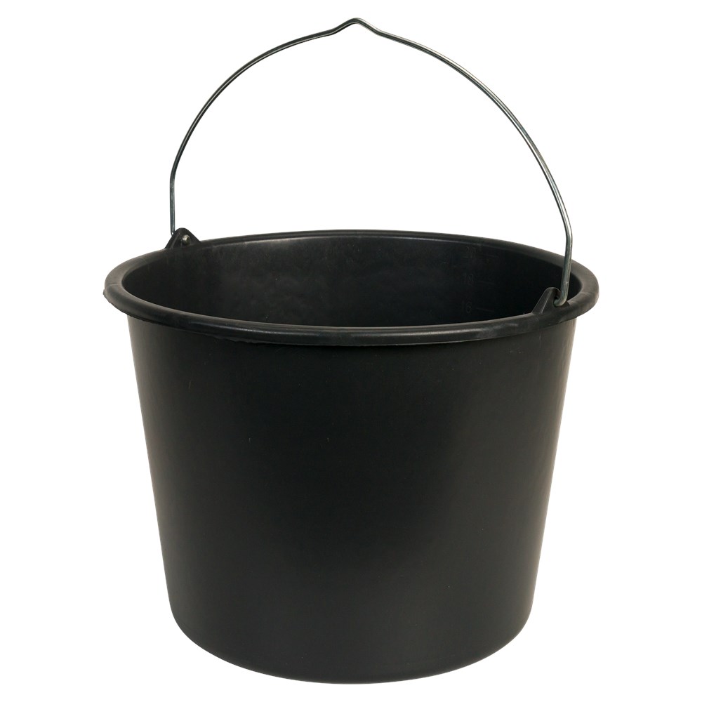 BOUWEMMER 20 LITER ZWART GRIPLINE-D