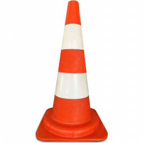 VERKEERSKEGEL ORANJE/WIT 50CM