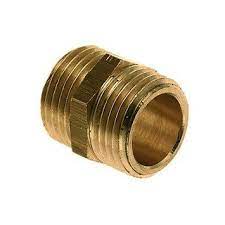 DUBBELE NIPPEL 1/2 MESSING 1 IN ZAKJE