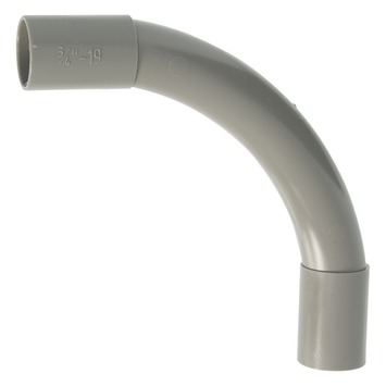 BOCHT PVC 3/4 GRIJS  3 STUKS