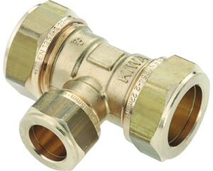 KNEL T-STUK 22X22X15MM MESSING SV