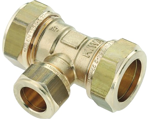 KNEL T-STUK 22X22X15MM MESSING SV