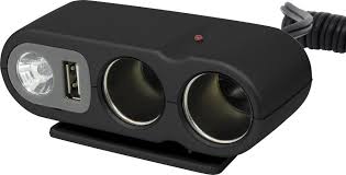 STEKKERDOOS 2-WEG USB+LICHT CARPOINT