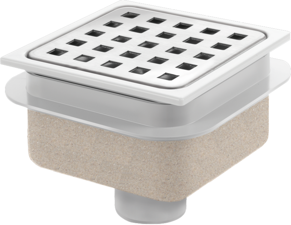 VLOERPUT ABS 10X10CM 612 RVS