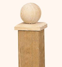 PAALORNAMENT HOUT 8X8CM BOL
