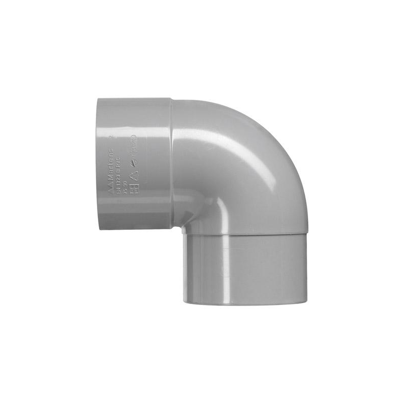 PVC BOCHT 1XLM 90GR  40MM GRIJ