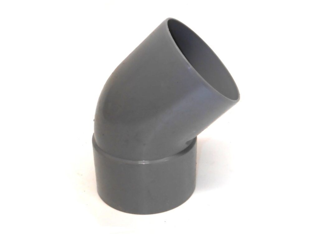 PVC BOCHT M/SP 45GR 100MM GRIJ